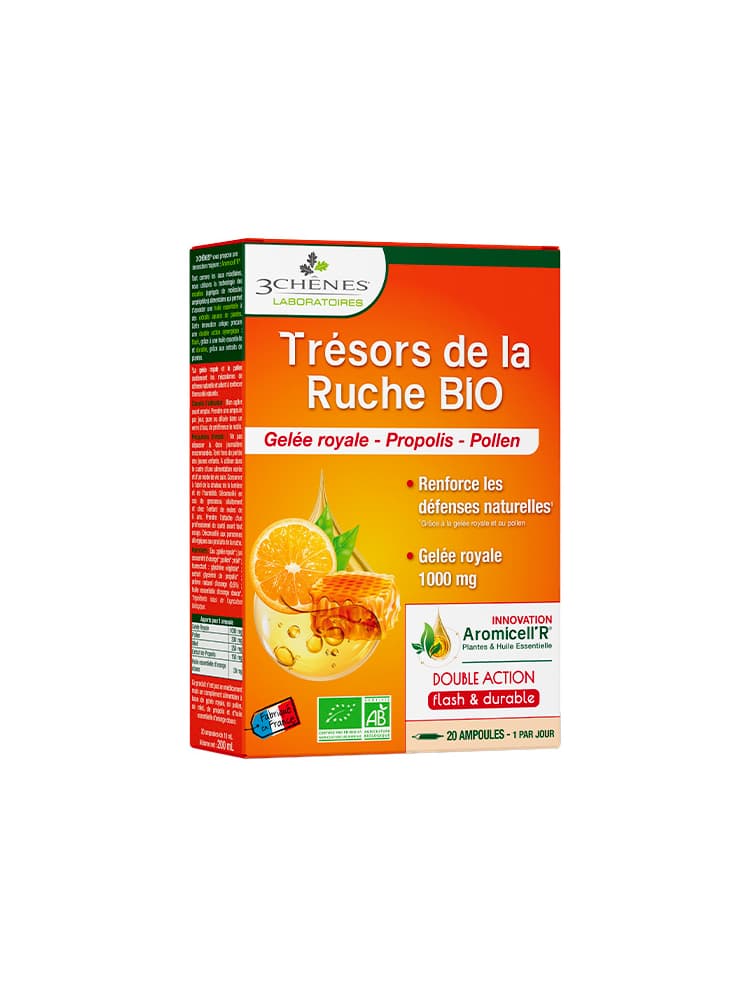 Les 3 Chênes Trésors de la Ruche Bio 20 Ampoules de 10 ml